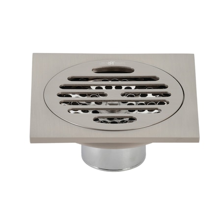 Kingston Brass Watercourse Symmetric 4" Square Grid Shower Drain, Nickel BSF4262BN